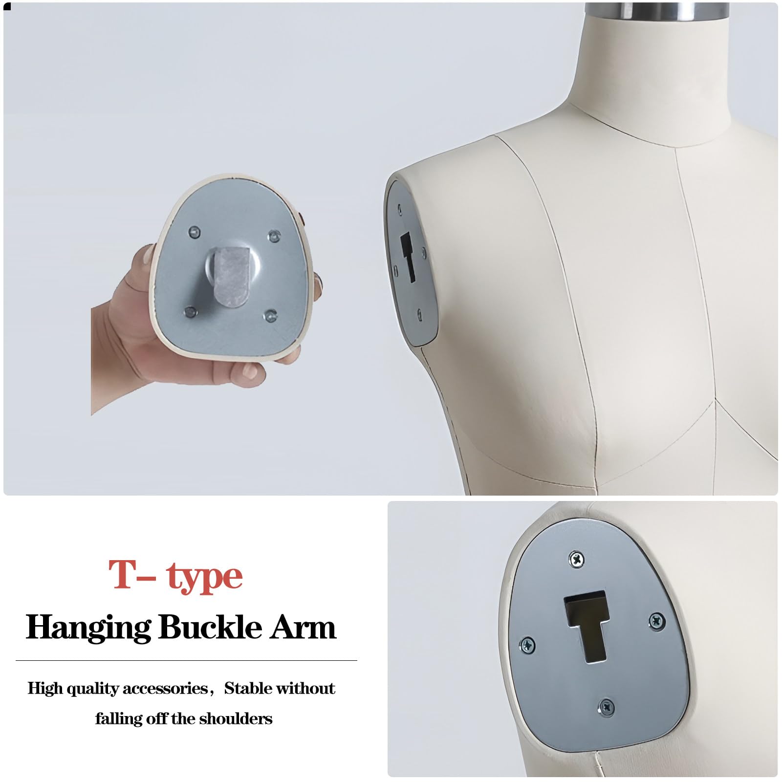 Manichino da cucito femminile, busto regolabile con braccioli, design su misura, ruote universali stabili