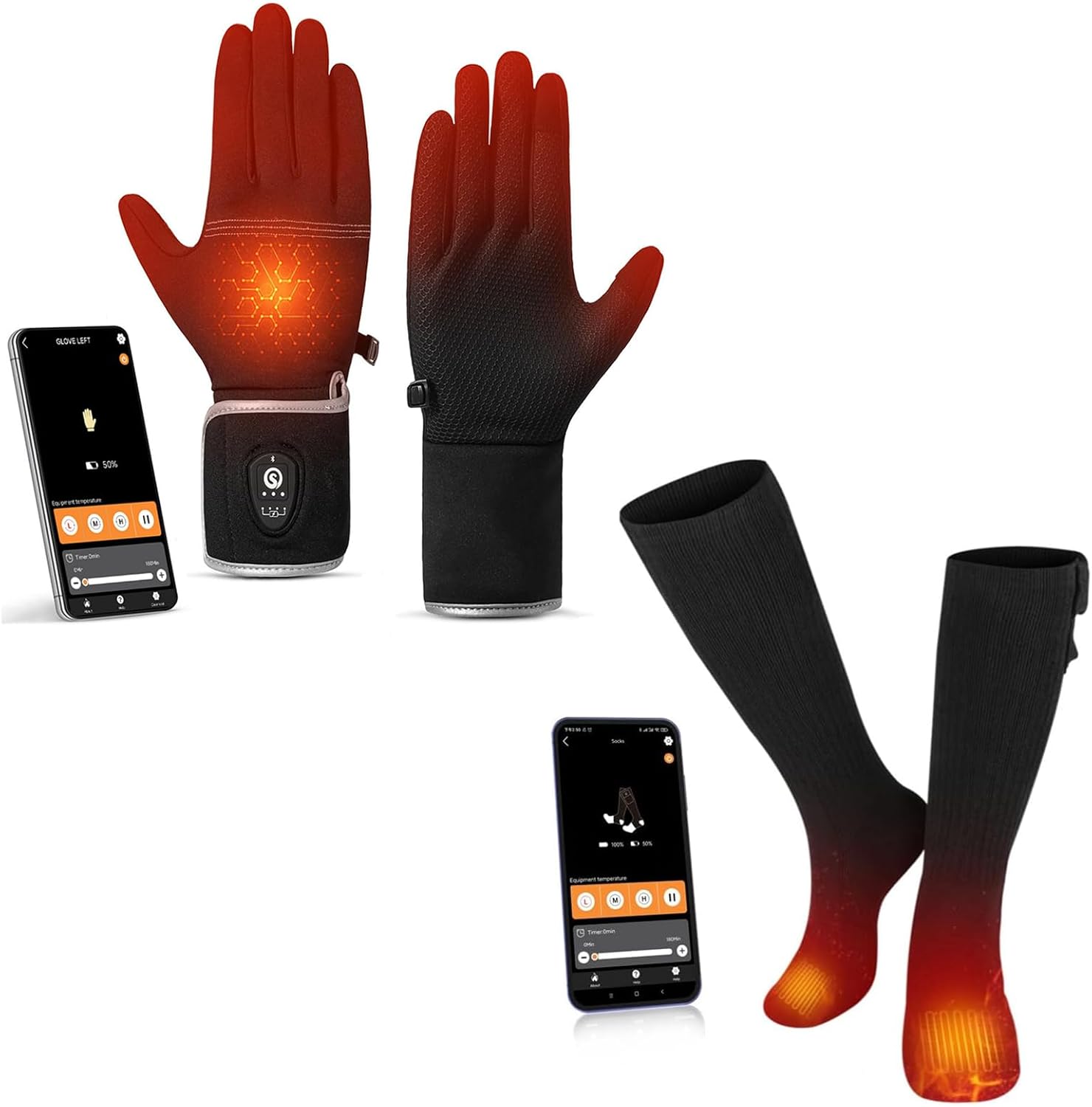 Savior Heated Glove Liners for Men Women & Heated Socks