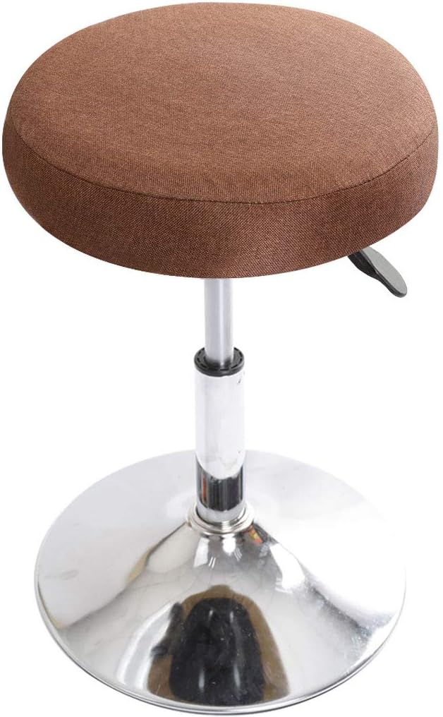 Bar Stool Cover Round Chair Slipcover Cotton Canvas Stool Cover Removable Washable Round Seat Cover 16 inches（Black）