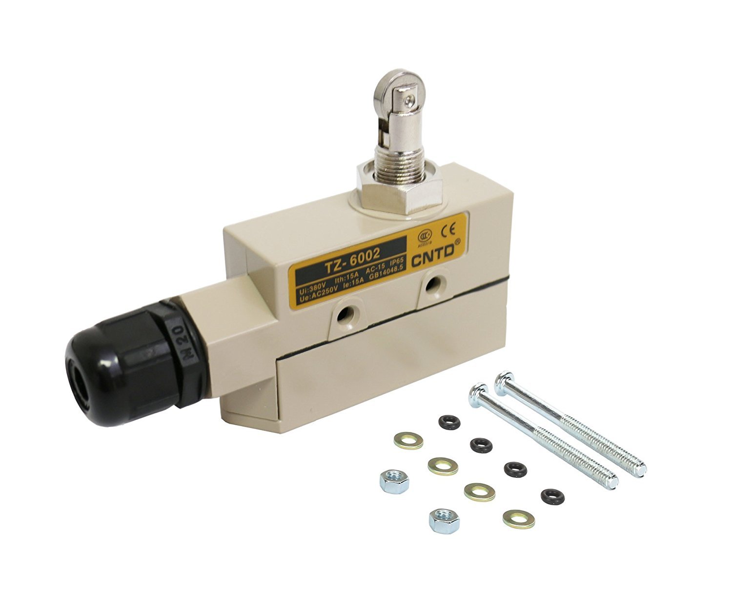 DuraSteel TZ-6002 Heavy Duty Commercial Door Micro Switch with Horizontal Roller Plunger for Sliding Doors/Windows - Fits for Aerial, Awoco, Maxwell, Pioneer, Welbon or Mars Air Curtains