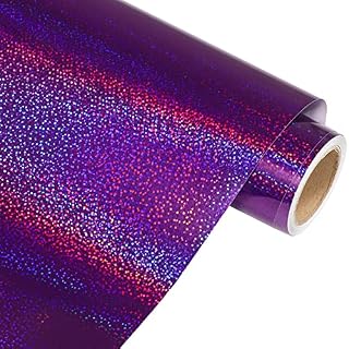 VINYL FROG Holographic Sparkle Adhesive Permanent Vinyl Purple Self Adhesive Vinyl 12'' x 6ft Glitter Craft Vinyl Roll for DIY Decor