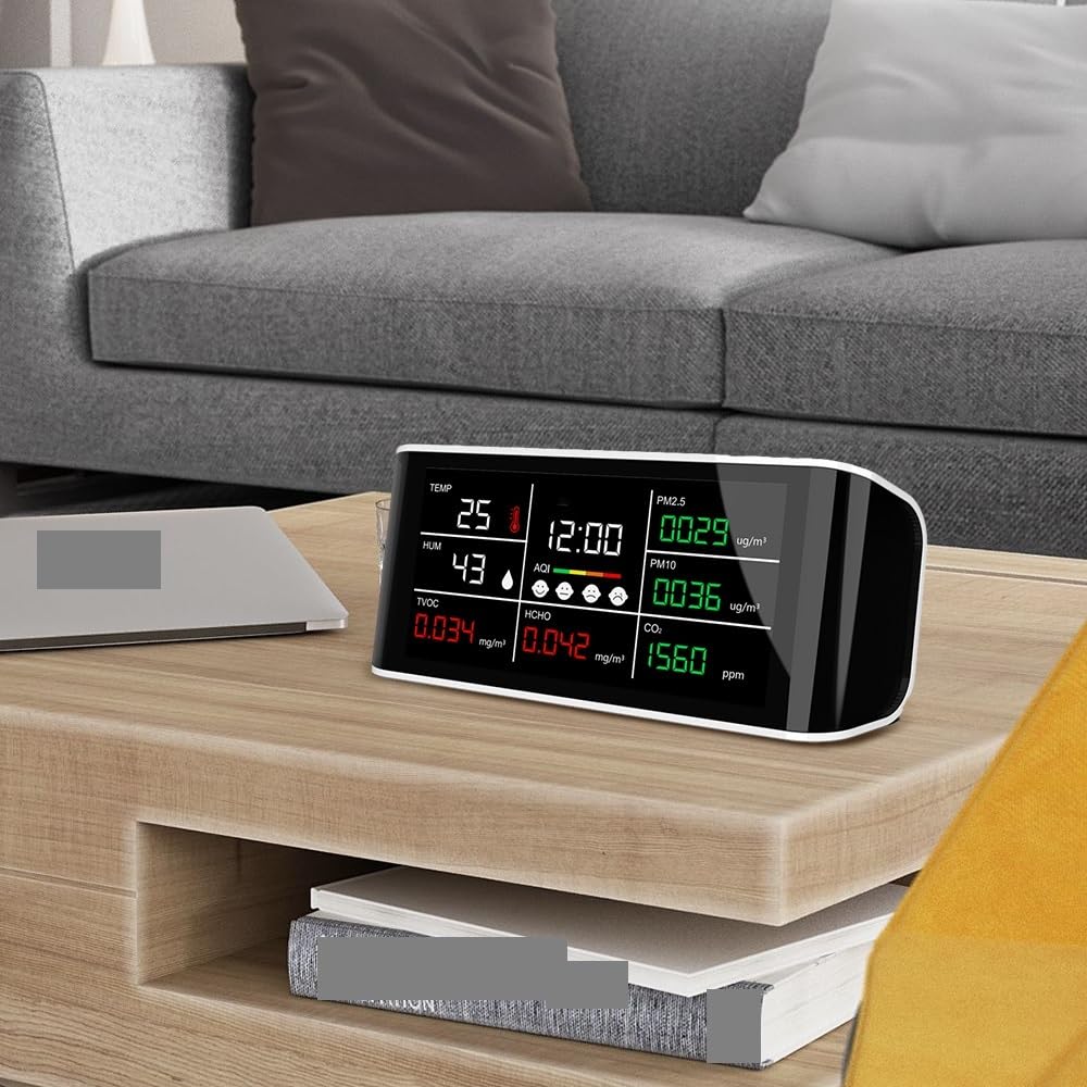 Detector de Calidad de CO2 con Pantalla LCD Grande, probador de Sensor de Gas PM2.5/10/HCHO, Temperatura