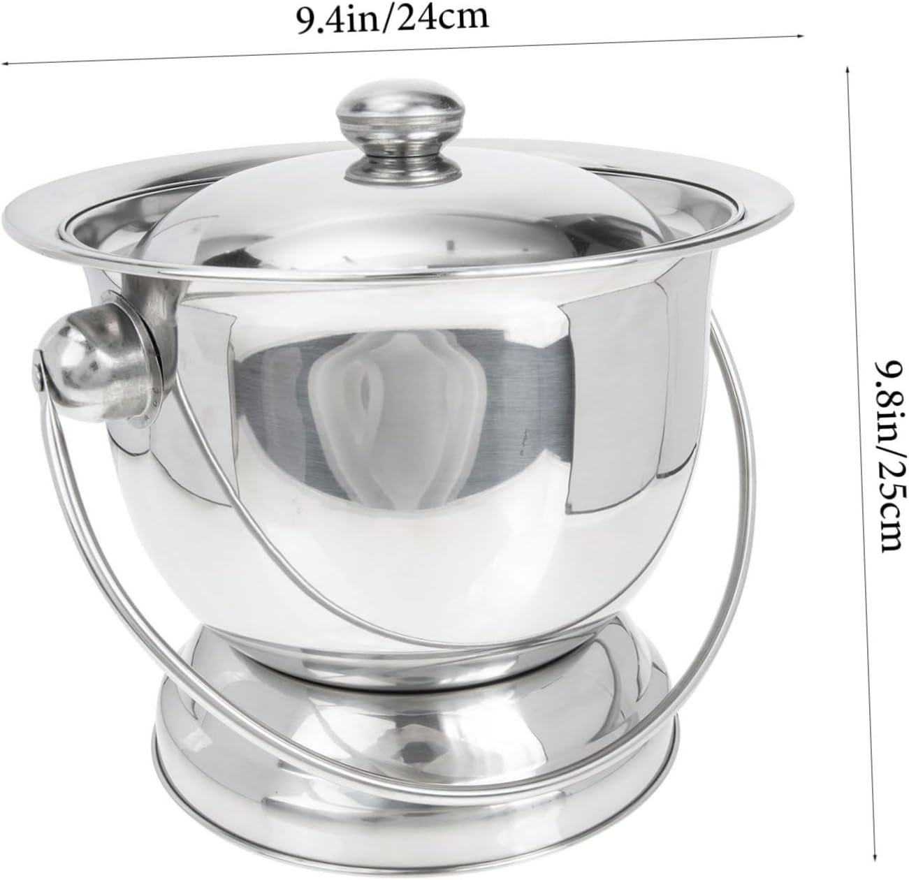 Stainless Steel Chamber Pot with Handle and Lid 36-Piece Set Portable Urinal for Elderly and Children Nighttime Urine Pot Easy to Clean Bedpan