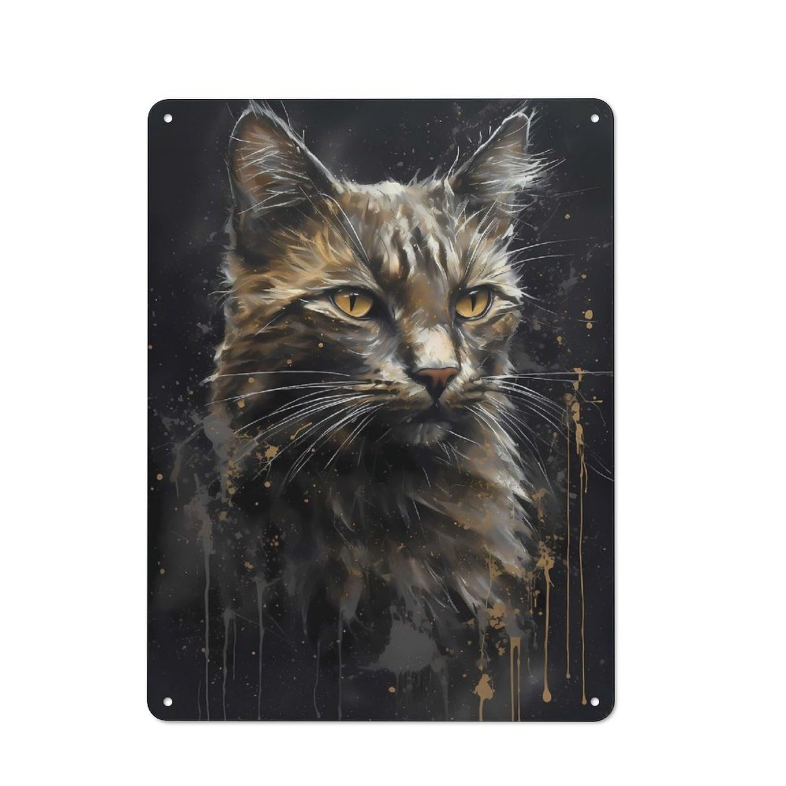 Turkish Angora Cat Pretty Vintage Metal Sign 40x30cm, Bistro Style Bistro Wall Plaque for Cafe, Bistro, Bakery Or Restaurant