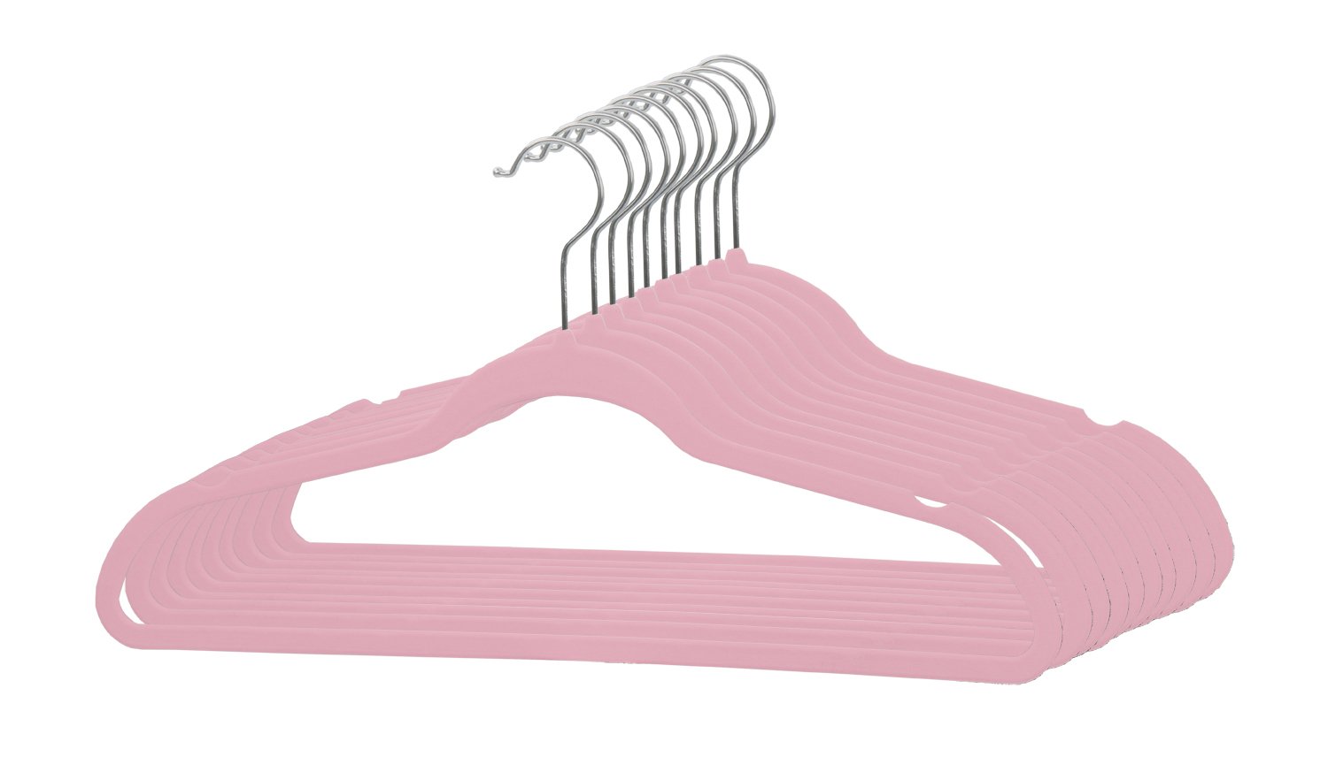 SunbeamVelvet Slim 10 Piece Hangers, Pink