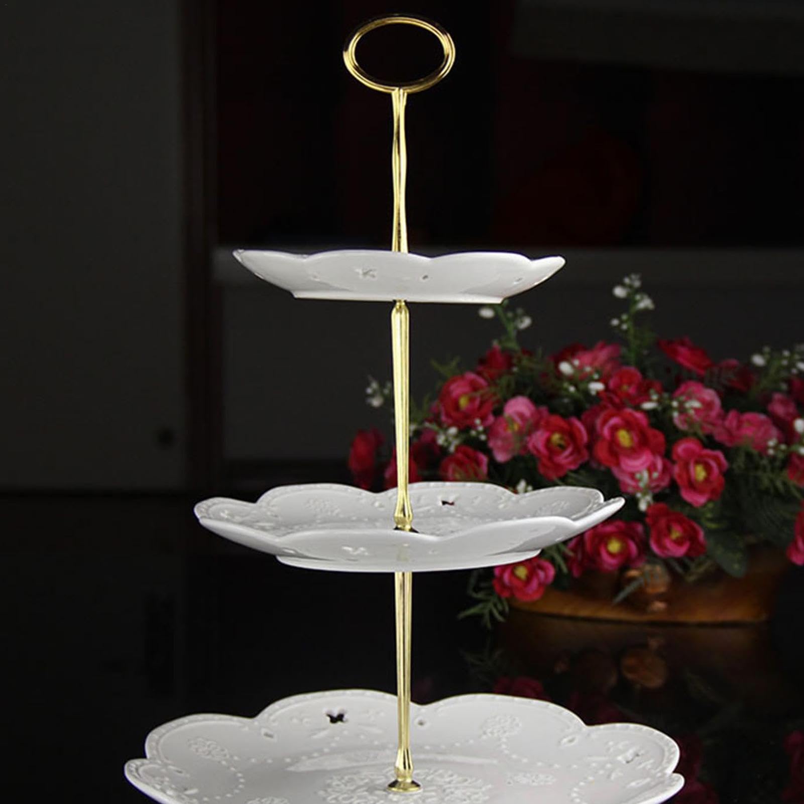 BetterJonny Set di 6 aste da 2 a 3 piani per torte nuziali