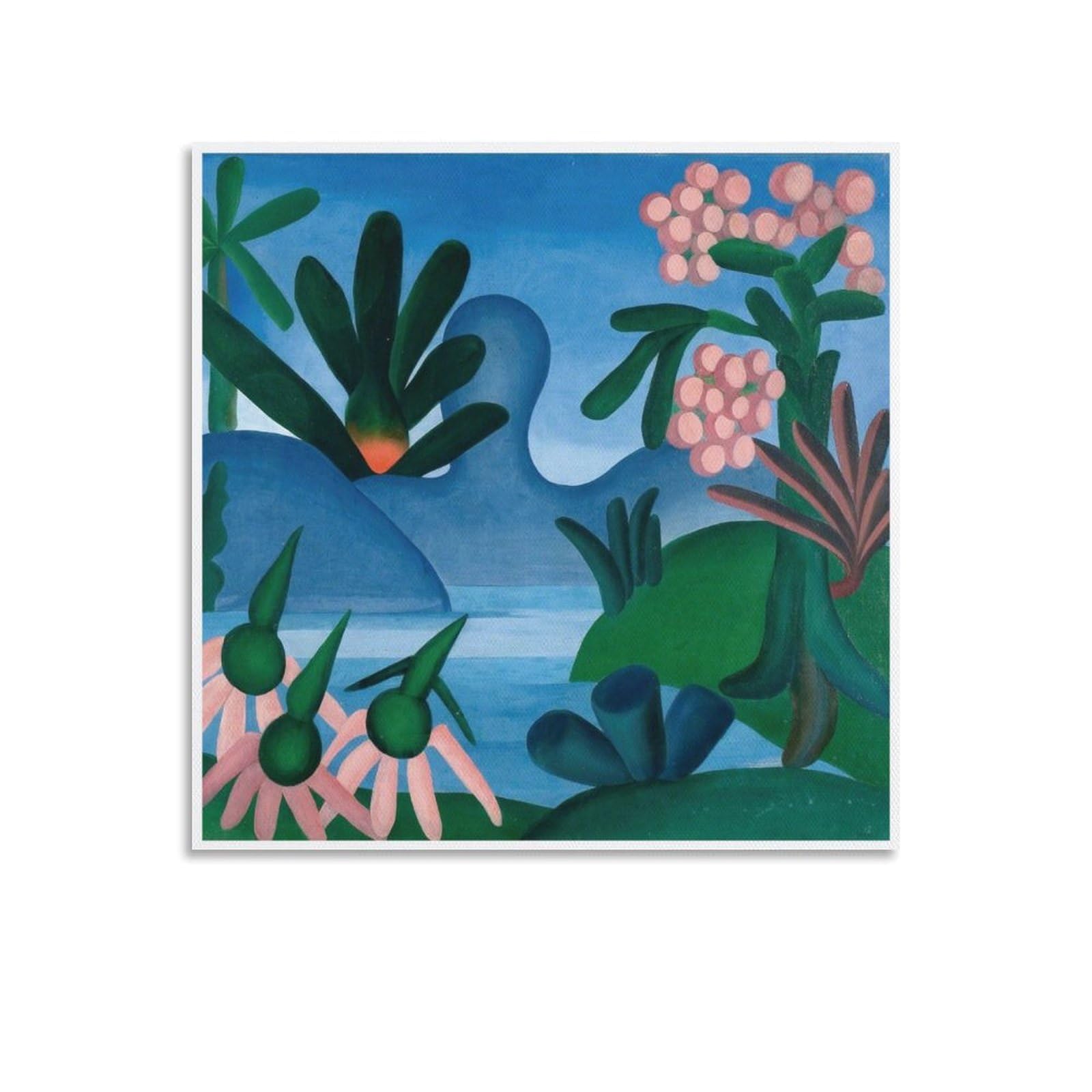 KOOHTAA Tarsila Do Amaral O Lago Art Poster Hanging Picture Posters Art Print Wall Photo Paint Poster Hanging Picture Family Decor 20x20inch(50x50cm)