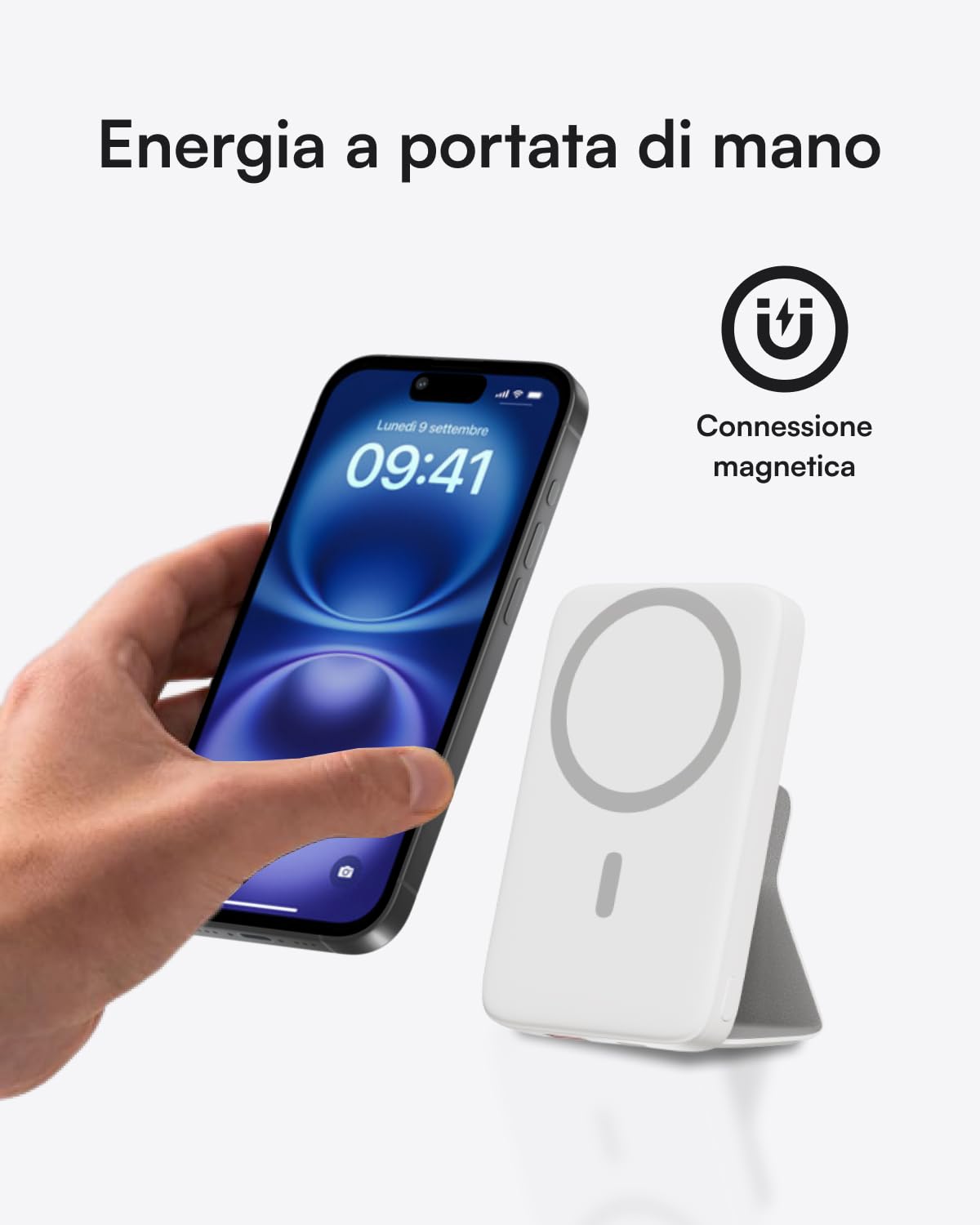 Powerbank MagSafe 10000 mAh Wireless Folding Stand - Dettaglio
