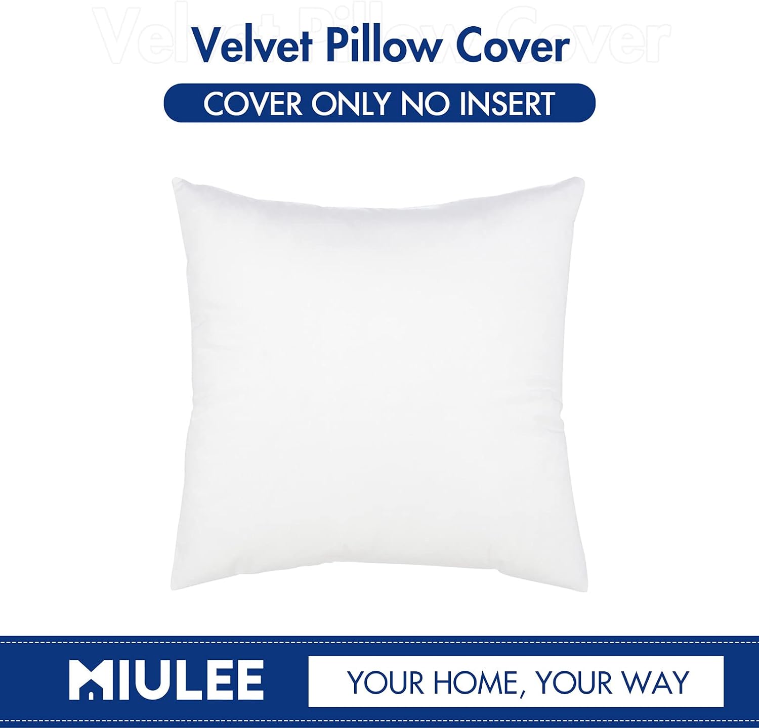 MIULEE Velvet Soft Soild Decorative Square Throw Pillow Cover Cushion Case for Sofa Bedroom Car 24 x 24 Inch 60 x 60 Cm