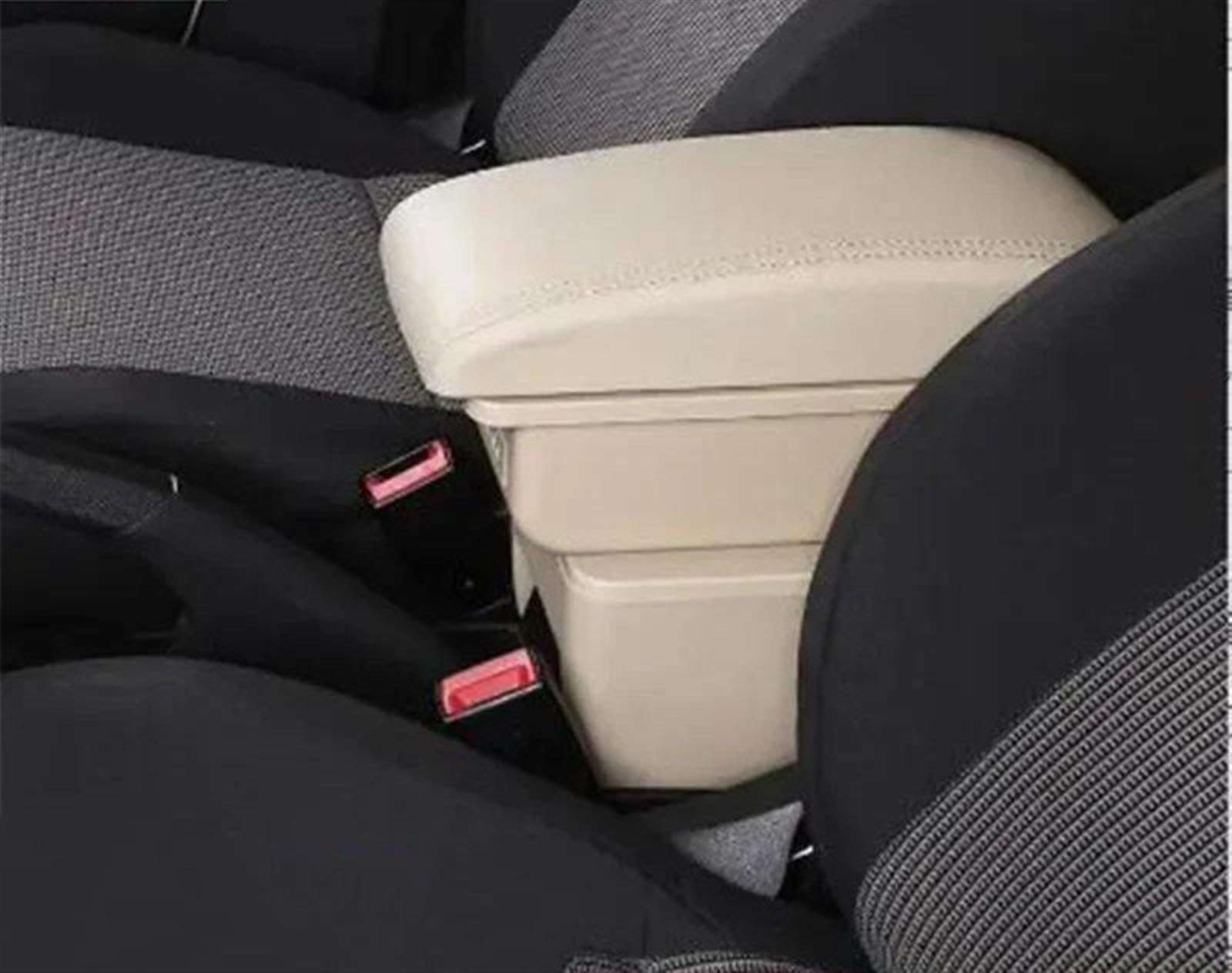 NMJLQW Storage Rack Car Interior Accessories Center Console Storage Box Multifunctional Armrest Storage Box For Ypsilon(MD beige 3 USB)
