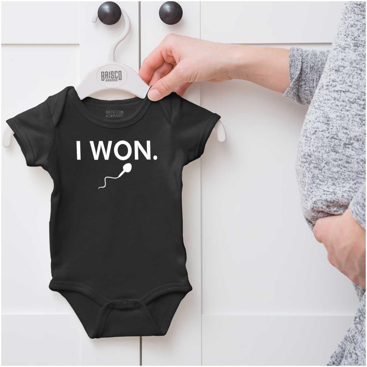 Brisco Brands Funny I Won Little Swimmers Race Baby Romper Boys or Girls