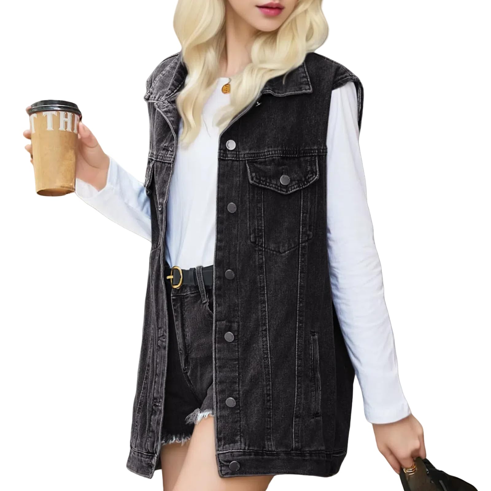 Damen Oversize Jeansweste