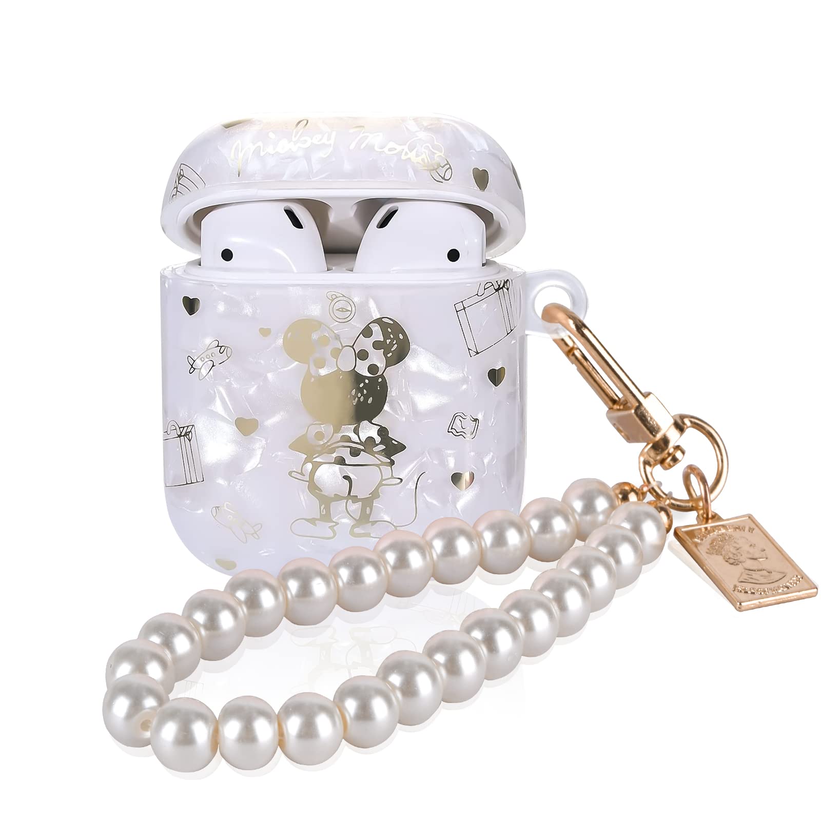 Custodia In Silicone Per AirPods 1/2 | Design Carino A Conchiglia, Porta Chiavi Incluso | Morbida, Antigraffio, Foro Di Ricarica Preciso