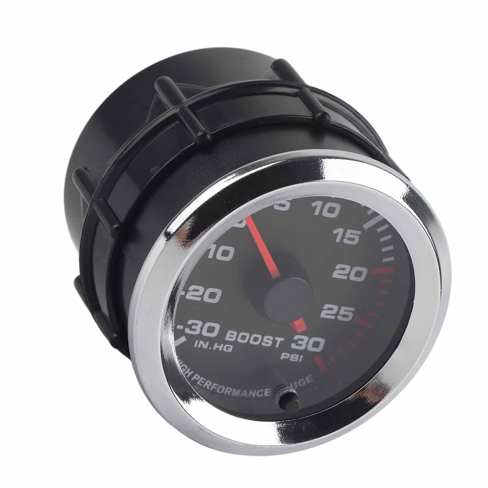 Uniwersalny wskaźnik wskaźnika Turbo Boost 7 kolorów wyświetlacz LED 30 30 PSI średnica 52 mm pasuje do samochodu ciężarowego 12 V łódź
