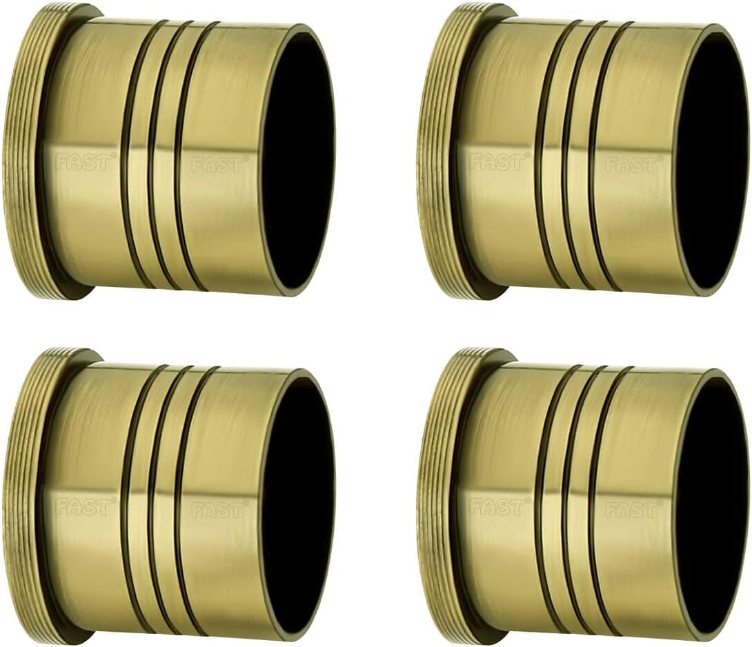 FAST WTW02 Heavy Brass Antique Wall to Wall Concealed Brackets for 1 Inch Stainless Steel Curtain Rod (4)