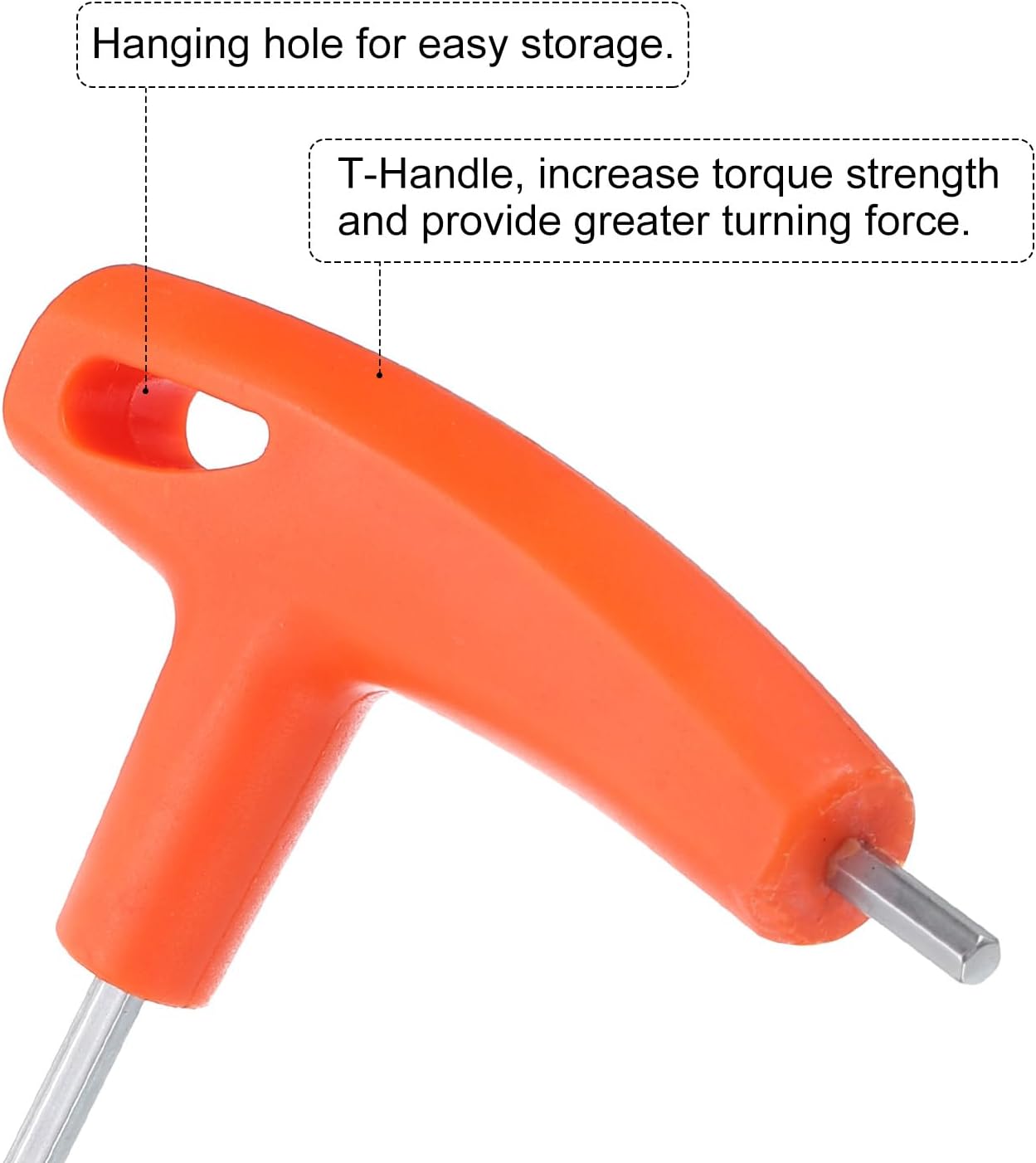 HARFINGTON T-Handle Hex Key Wrench 4mm Metric CR-V Long Arm T-Key Inner Hexagon Wrenches Spanner Repair Tool for Automotive Household Maintenance, Orange