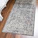 Rugs.com Budapest Collection Runner Rug â€“ 10 Ft Runner Gray Low-Pile Rug Perfect for Hallways, Entryways