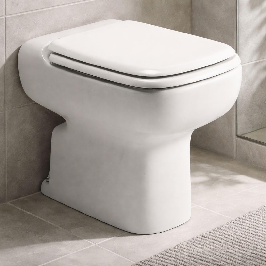 HYDRO HOME Copriwater Compatibile con Ideal standard CONCA, Tavoletta WC in legno verniciato, cerniere incluse, Sedile WC Resistente, Chiusura Classica, Montaggio rapido (BIANCO EUR)