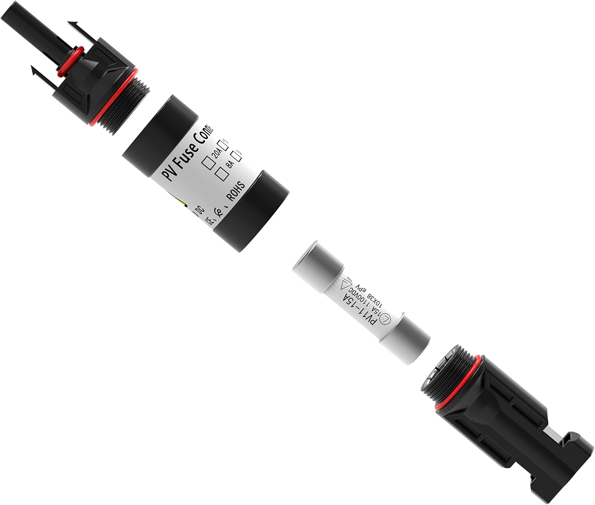 Solar Fuse : Solar Panel Fuse 30A with Solar Fuse Holder, In-Line Solar Fuses, 1000VDC Sudoo