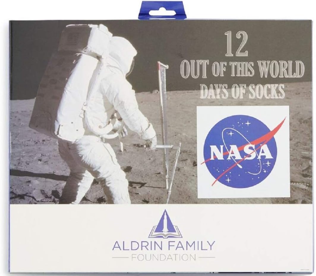 NASA Space 12 Days Of Socks Advent Calendar Set (Mens 8-12)