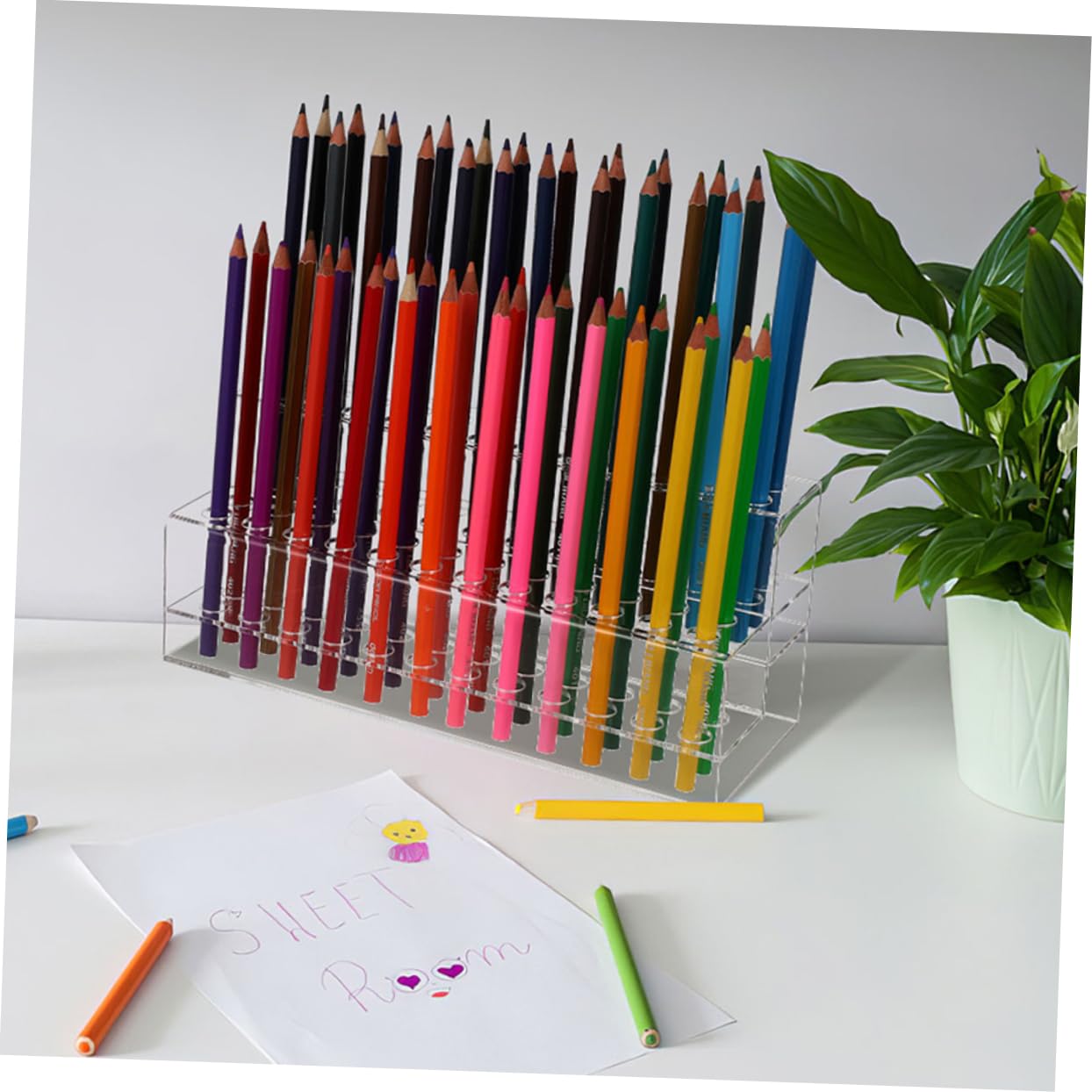 Sewroro 2 Stück Stiftehalter aus Kunststoff mit Mehreren Lochfächern zur Desktop Aufbewahrung für Bleistifte und Kugelschreiber für Schreibtisch und Arbeitsplatte