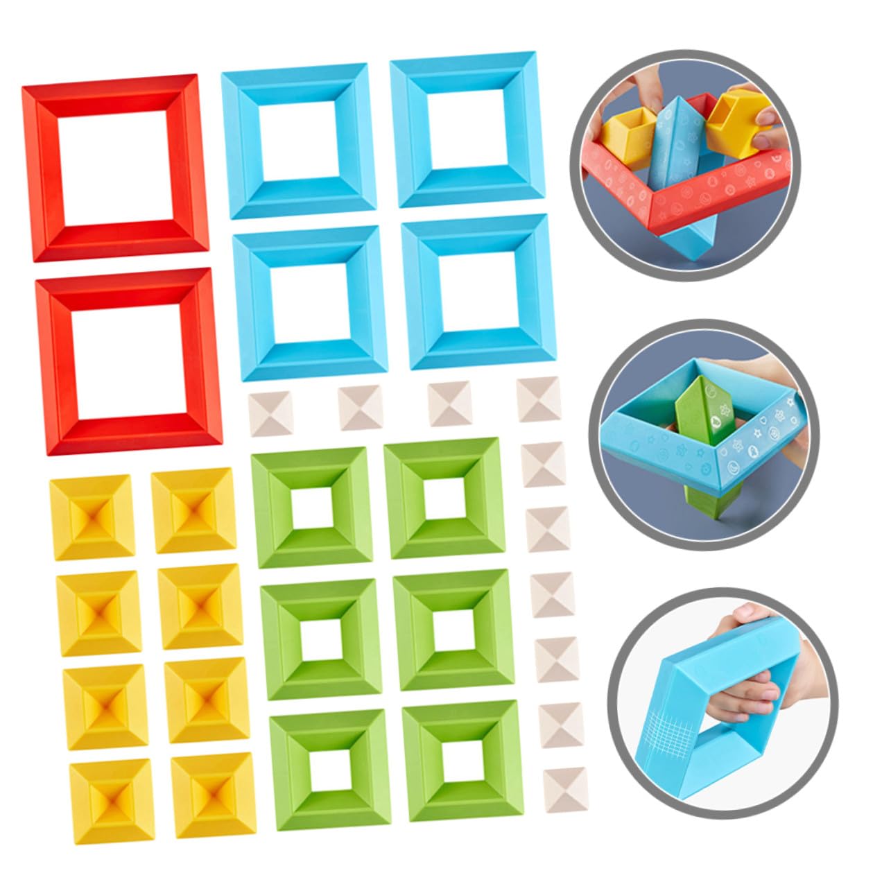 30 Piezas Bloques de Construcción Educativos para Formas Geométricas Desarrollo Cognitivo y Motricidad Infantil