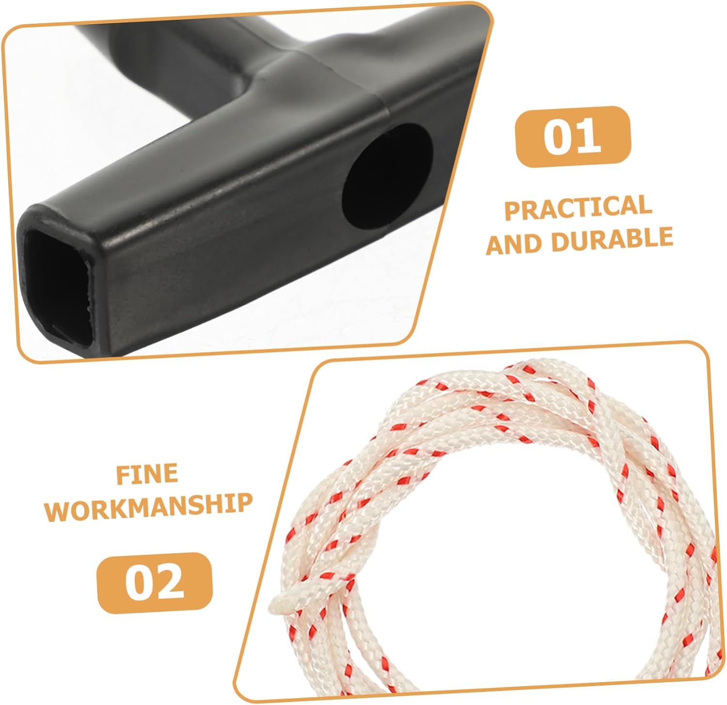 WOONEKY 5pcs Garage Door Pull Cord Opener Wire Handle Garage Door Handle Replacement Kit