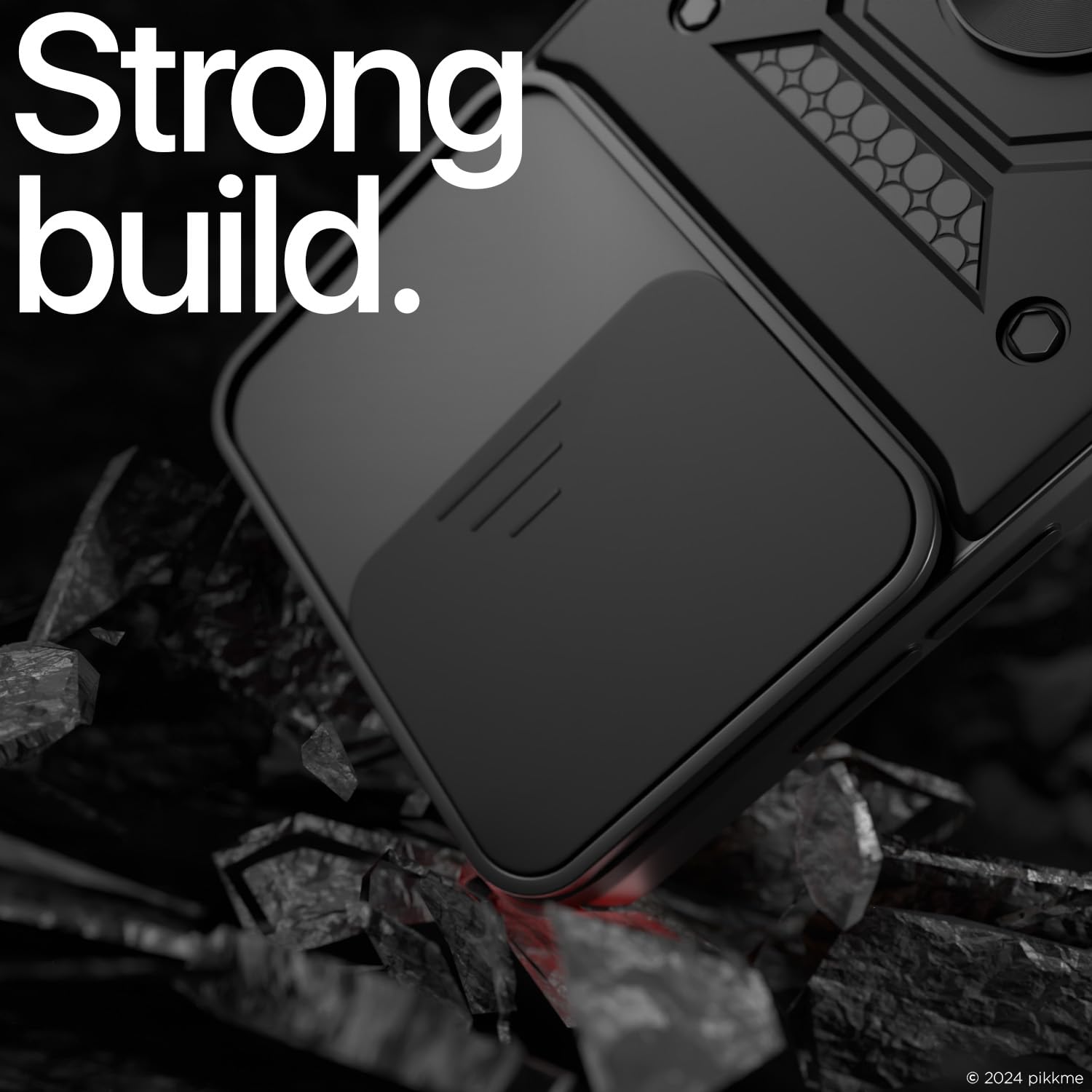 Pikkme D10 Tough Armor Bumper Case | 360 Protection Case | Sliding Camera Shield Cover & Ring Holder Stand Back Cover for Samsung Galaxy M35 5G (Black) 4