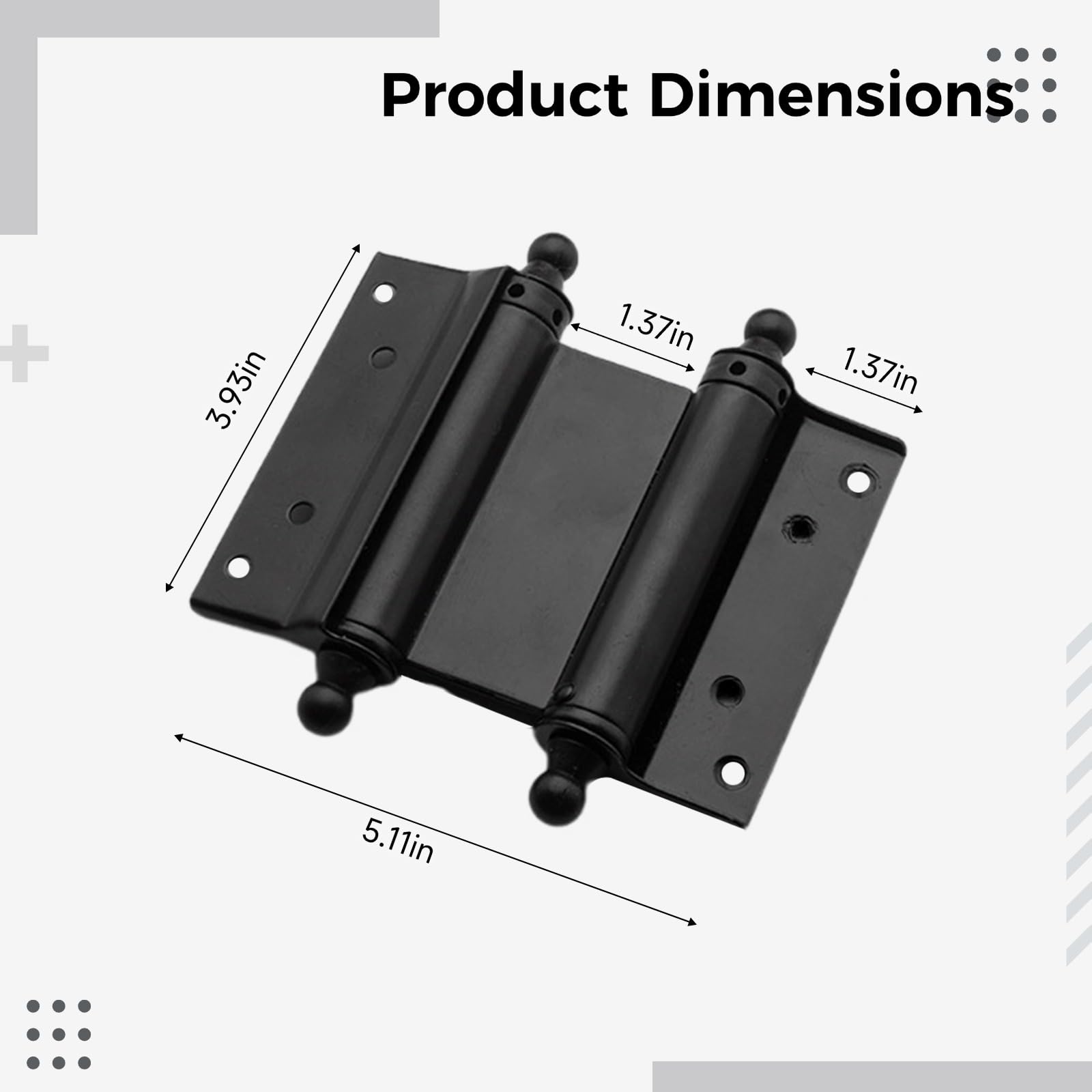 4 cerniere a molla a doppia azione da 10 cm, cerniere per porte a chiusura automatica con velocità di chiusura regolabile, cerniere in acciaio laminato a freddo per porte di bar, porte del salone