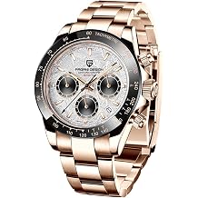 Pagani Design Homage Mens Quartz Watches Japan Movement Ceramic Bezel Stainless Steel Screw-in Crown Waterproof Sport Chronograph Watch Fashion Casual Synthetic Sapphire Mirror 1644 Wrist Watch