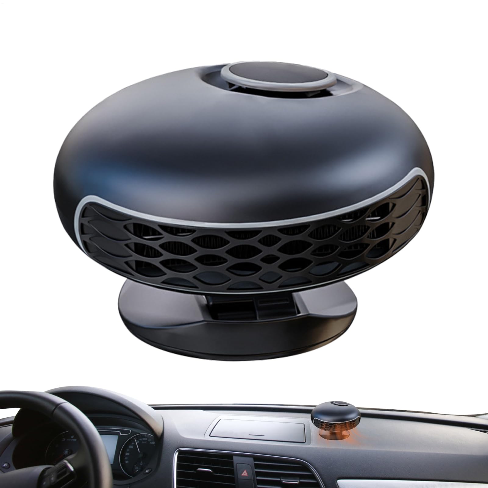 Chauffage de voiture portable 2 en 1 pour pare-brise de voiture – Dégivreur portable 12 V pour fenêtres de véhicules Chauffage rapide de l'air