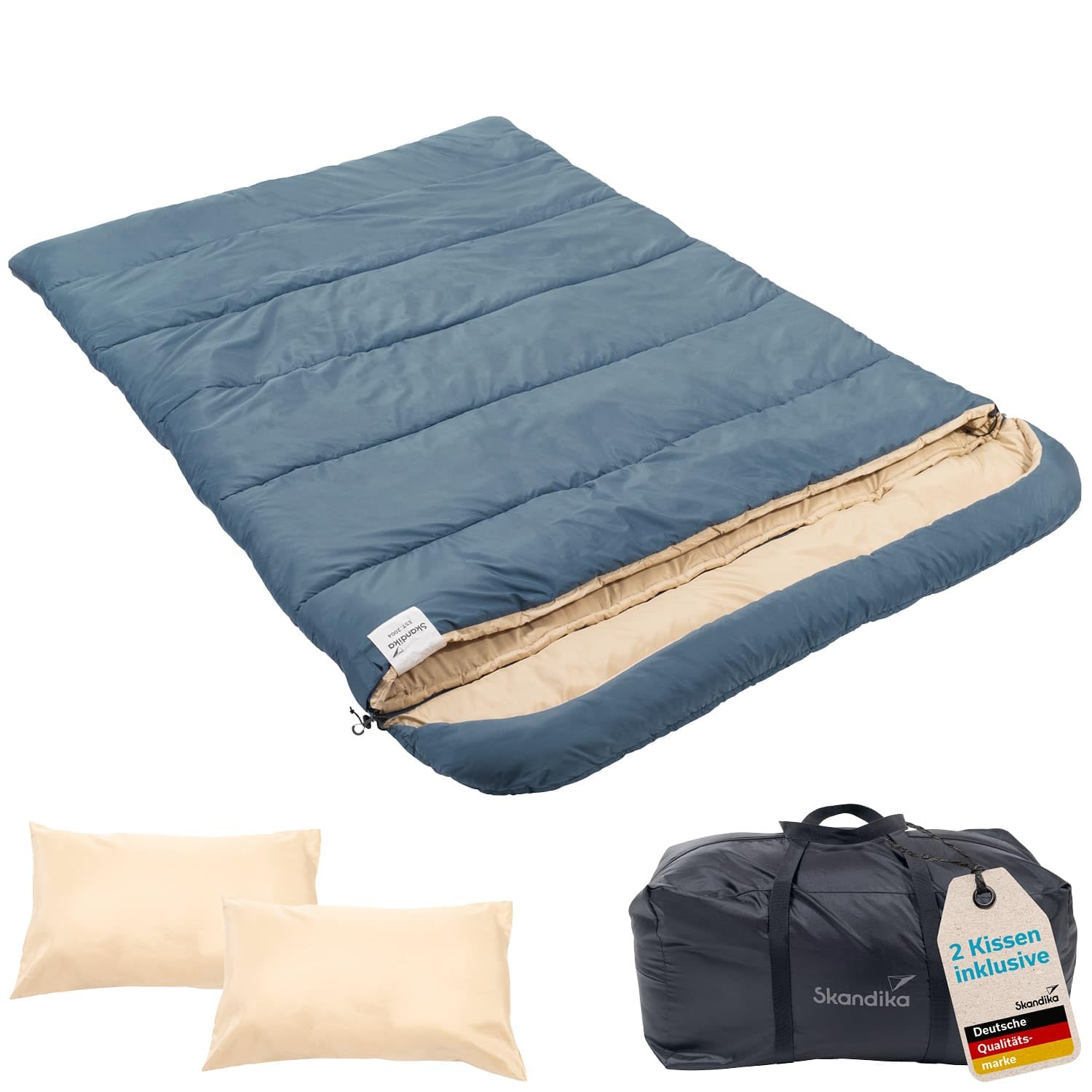 Skandika Sac de Couchage Oppdal | Sac de Couchage Couverture pour Adultes, 3 Saisons, Compact, léger, rectangulaire | jusqu'à 7 °C, 230 × 90 cm | Plein air, Camping, randonnée
