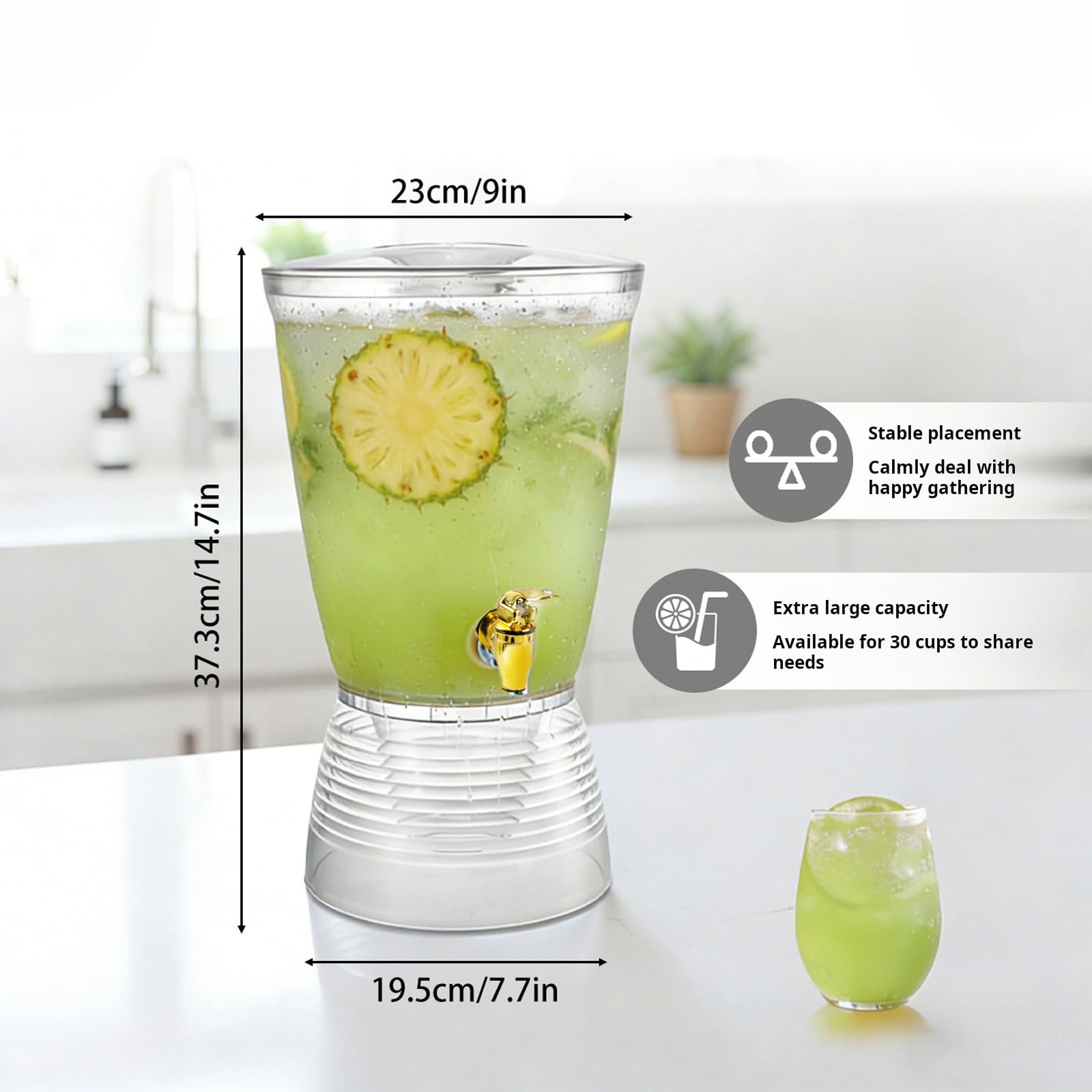 Getränkespender für Partys, Getränkebehälter mit Ständer, für Säfte, Limonaden, klares Wasser, Pitc