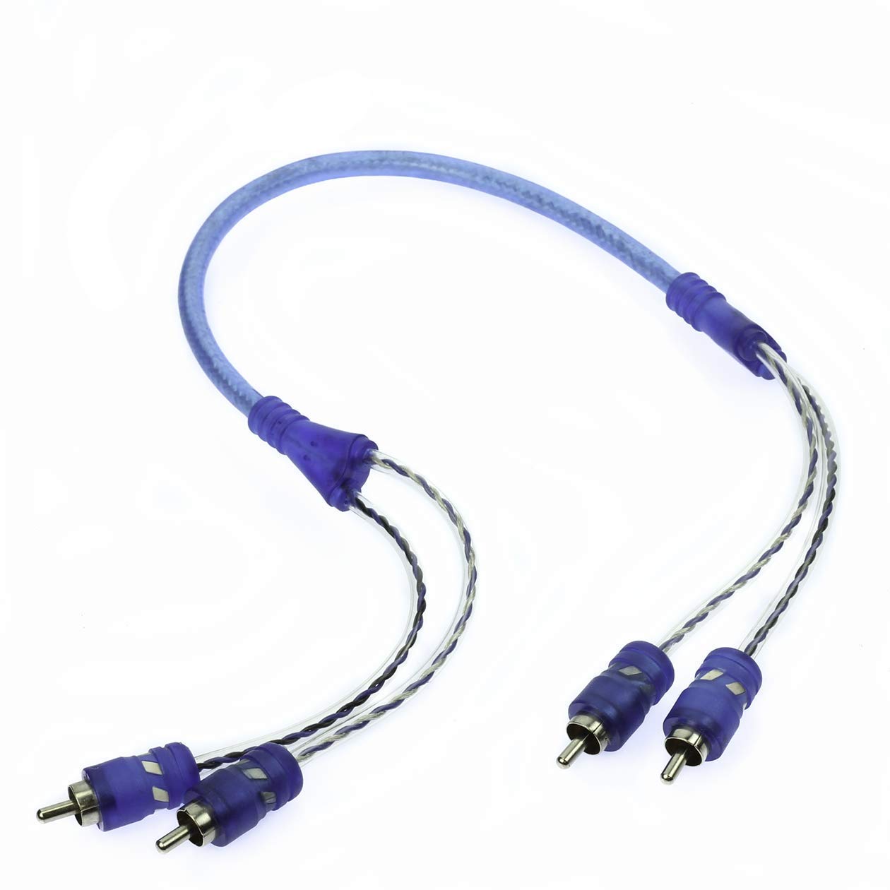 VooDoo Car Audio RCA Interconnect Blue 100% OFC Copper (1.6 FT)