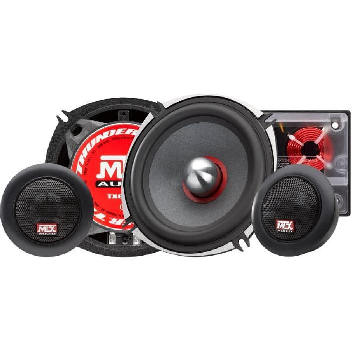 MTX TX650S Kit d'enceintes 13 cm 2 Voies 80 W RMS 4O châssis en Aluminium Tweeter en néodyme Bobine de dôme en Soie TSV Til