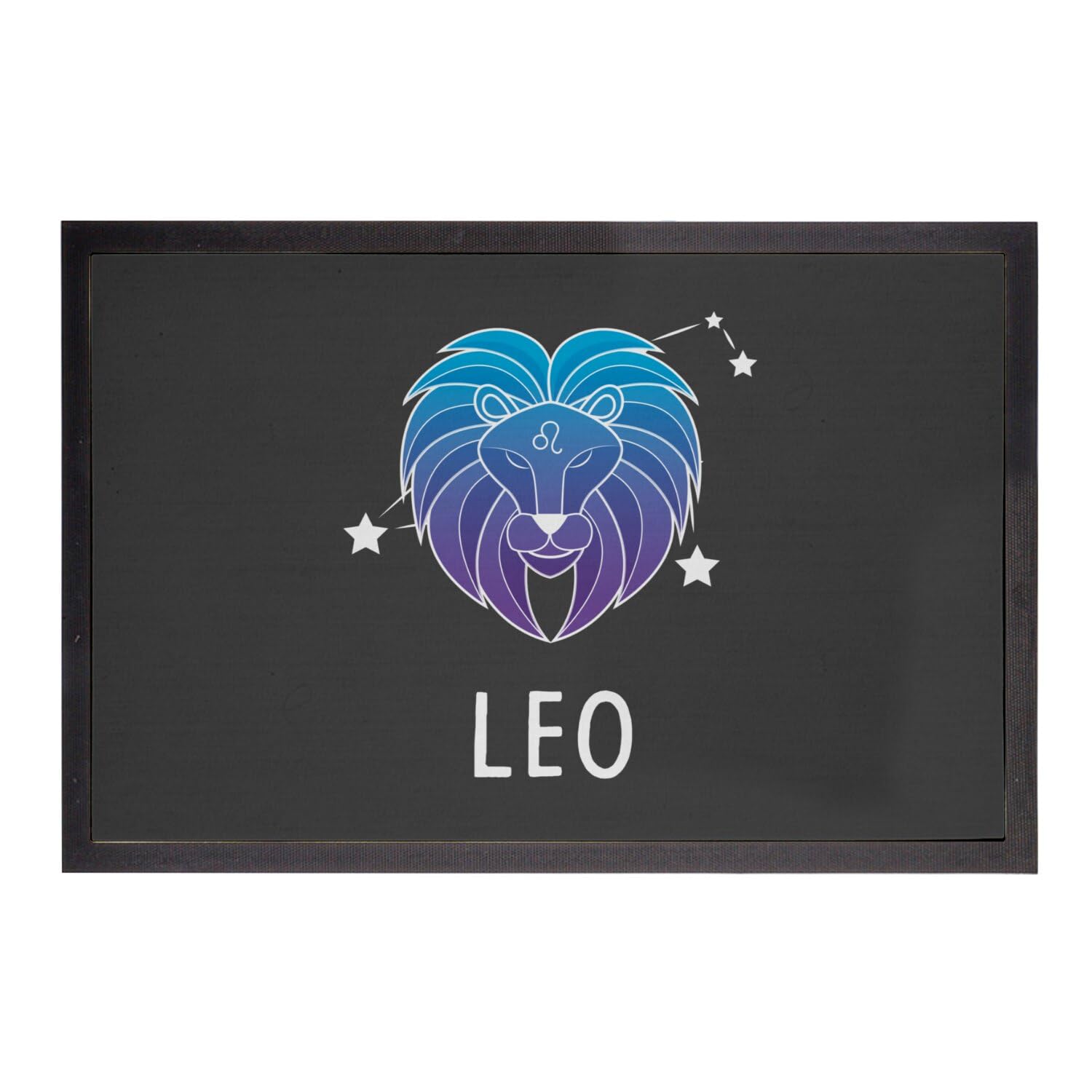 Paillasson noir astrologique Lion idée cadeau déco céleste