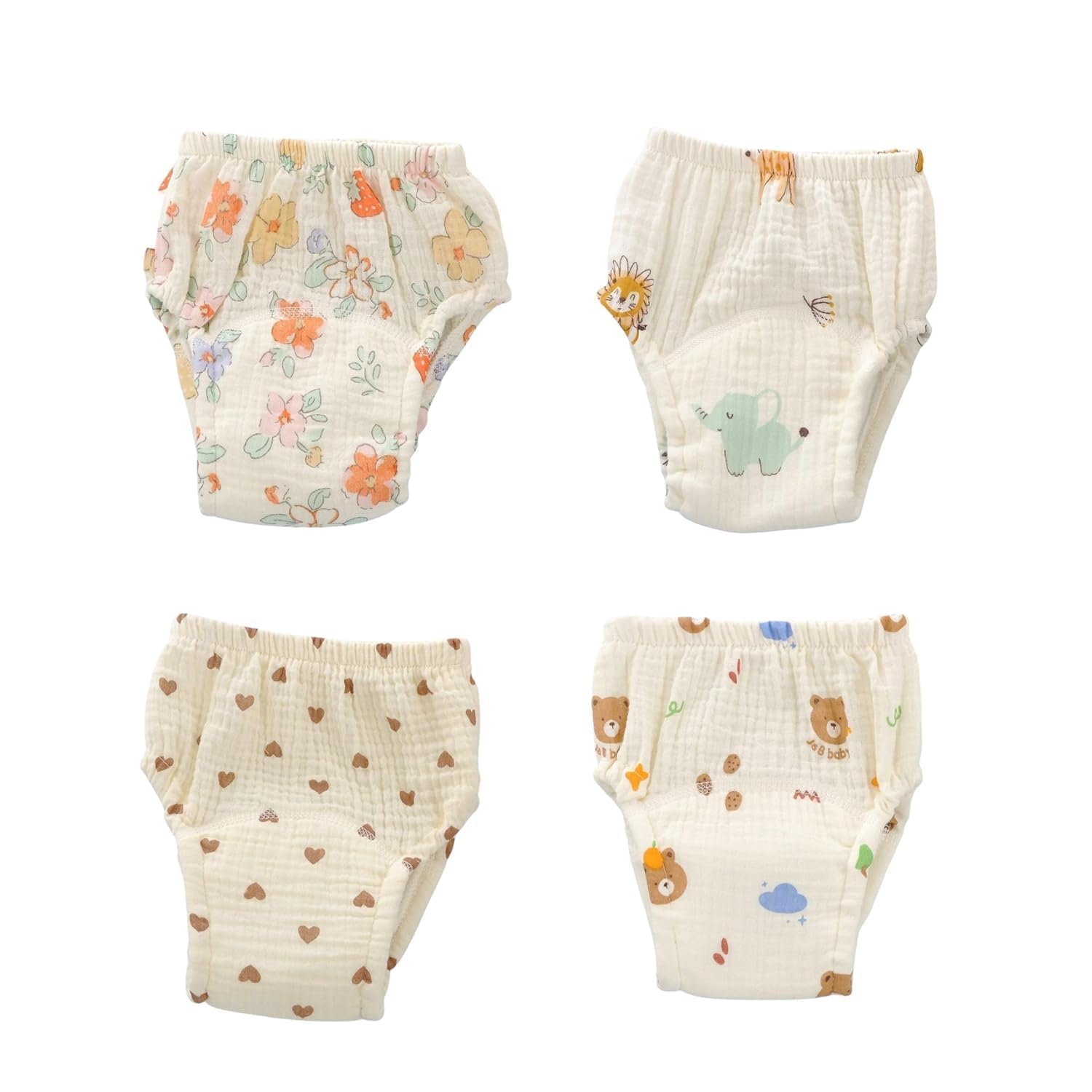 TENIYU Boys & Girls Cotton Training Underpants | Soft Absorbent Potty Training Underwear for Toddlers | Reusable Washable Baby Briefs for Toilet Training (8) (12-24 M) Multicolour