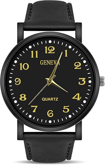 OFFCUP Mens Watches, 39MM Men's Chronograph Watch, Leather Watches Quartz Watch, Business Casual Fashion Gents Watch, Leather Strap Men's Wrist Watches Elegant Gift for Men