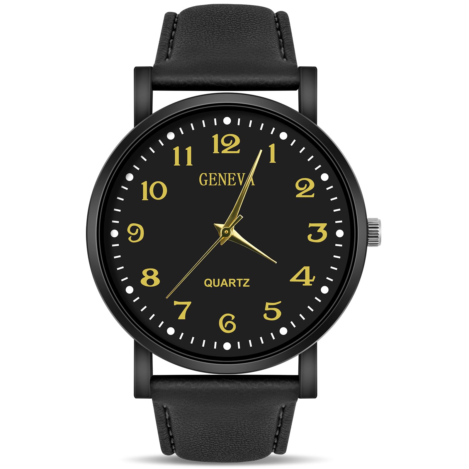 OFFCUP Reloj de Hombre, Relojes de Cuarzo Analógico para Hombres Negocios Casual, Reloj Formal para Hombre de Cuero Clásico y Elegante, Esfera Grande Fácil de Leer