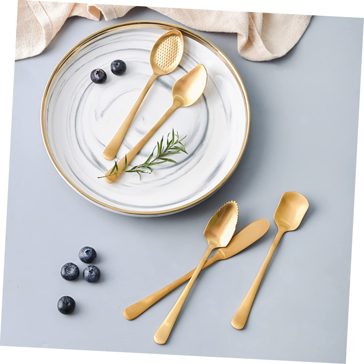 Alipis 18pièces Cuillères à Dessert Acier De Cuillères à Glace Outils De Cuisine Pour Fruits Et Desserts