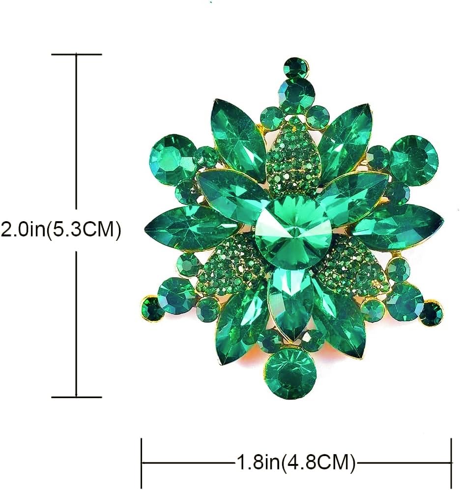 Image of Snowflake Brooch Pin for Women Girls Rhinestone CZ Winter Flower Lapel Pins Christmas Brooch Corsage Badge Pin Cloth Dress Accessories Jewelry for Christmas
