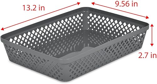 Miniatura 6 de Glad Juego de cestas de almacenamiento de plástico, bandejas multiusos para cajones, contenedores de despensa de cocina y cubos de baño, paquete de