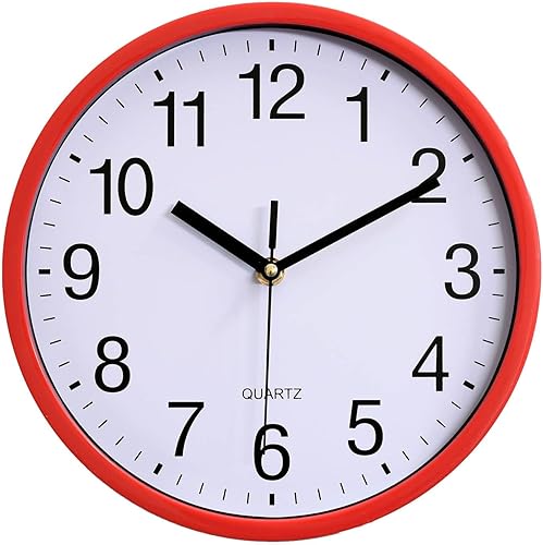 Miniatura 8 de Large Wall Clock, 10 Inch Silent Non-Ticking Quartz Battery Operated Black Wall Clock,Classic Round Living Room Clocks Wall for Kitchen Office Home