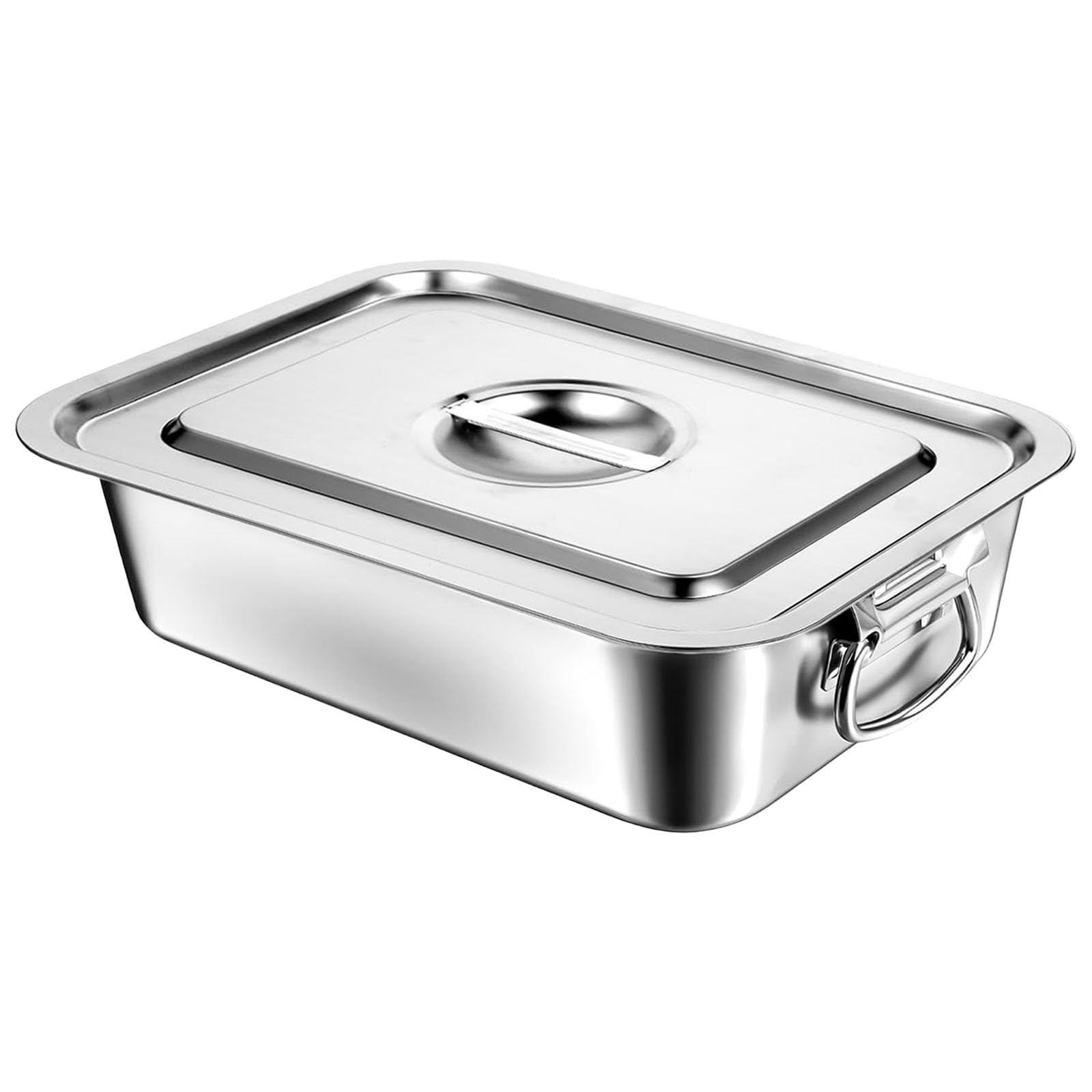 ZEPFJHE Duty Nonrust Steel Large Capacity Food Pan with Carry Handle for Commercial Use Dealt Spread Tray