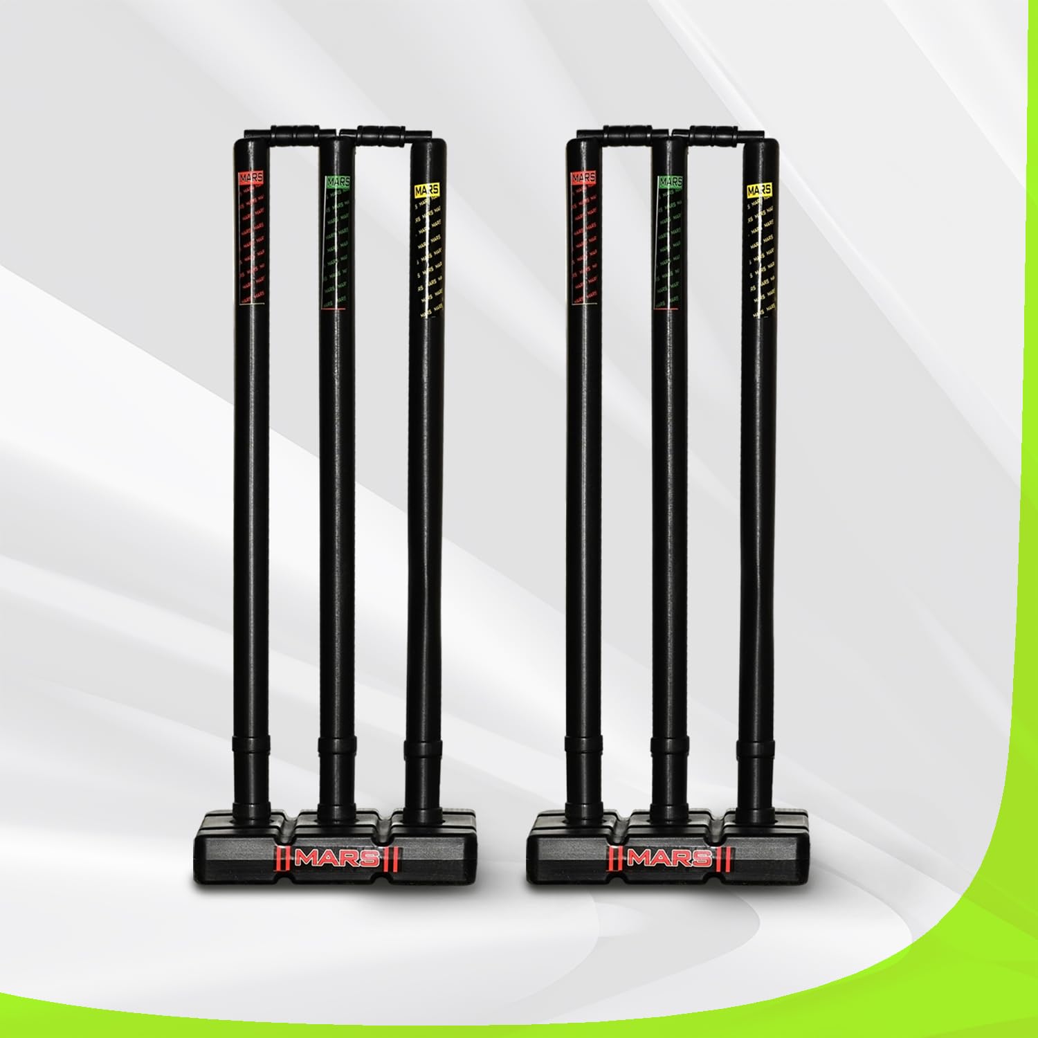Mars International New Playing Combo of Cricket Stumps Set - 6 Stumps + 4 Bails + 2 Combo of 2 Heavy Plastic Cricket Stump Set (Color-Black, Full Size) (Wicket 1)-image-23