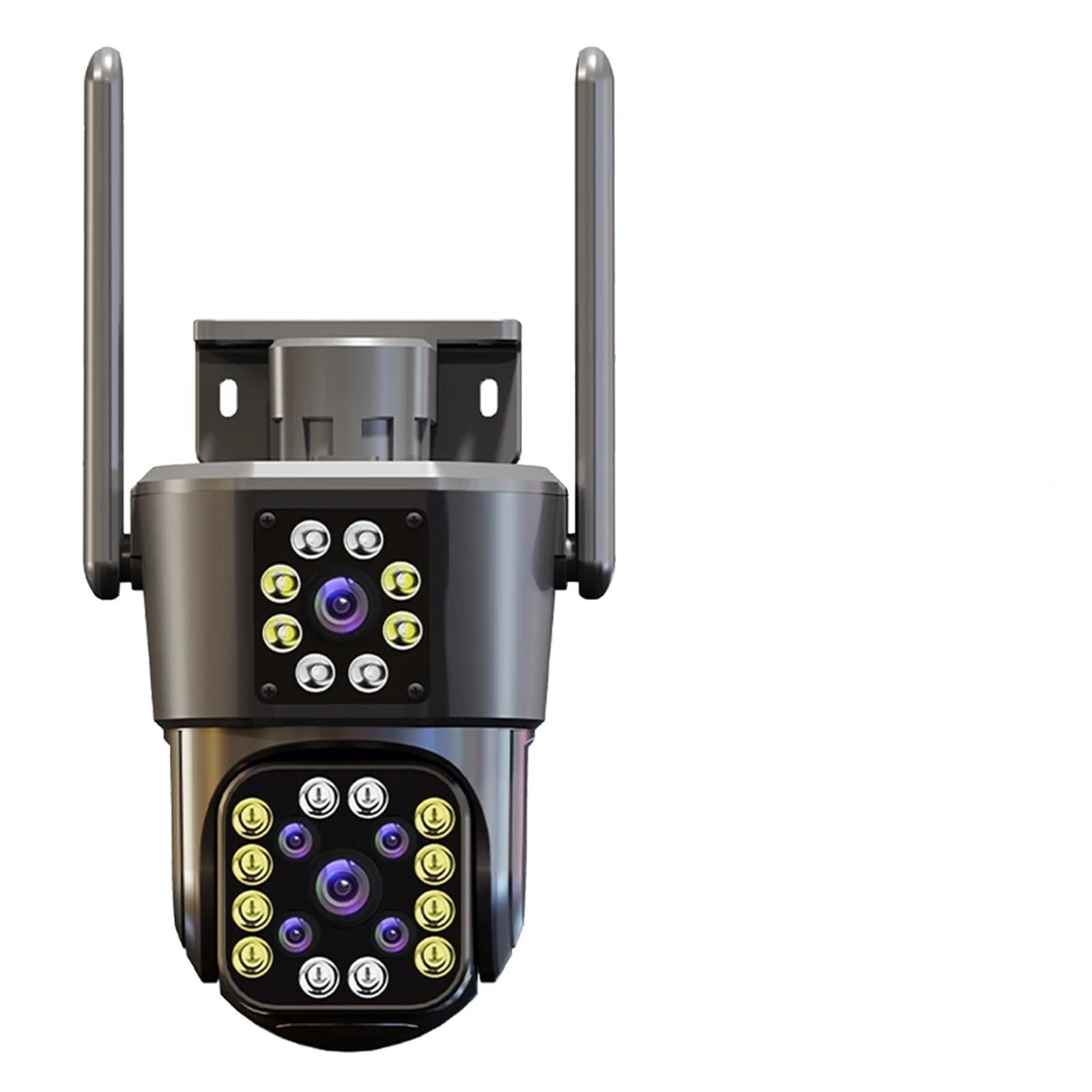 Kamery Monitoringu, Zewnętrzna wodoodporna kamera IP HD PTZ 8X Zoom Trzy obiektywy Trzy ekrany Kamera wideo CCTV Ochrona bezpieczeństwa(8MP NO Card)