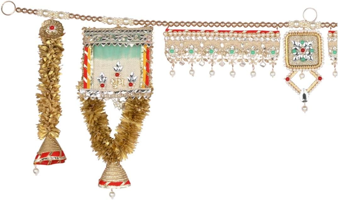 I Jewels Traditional Toran Artificial Flower Garlands Handmade Door Entrance Hanging Home Wall Decoration for Diwali (HD04)