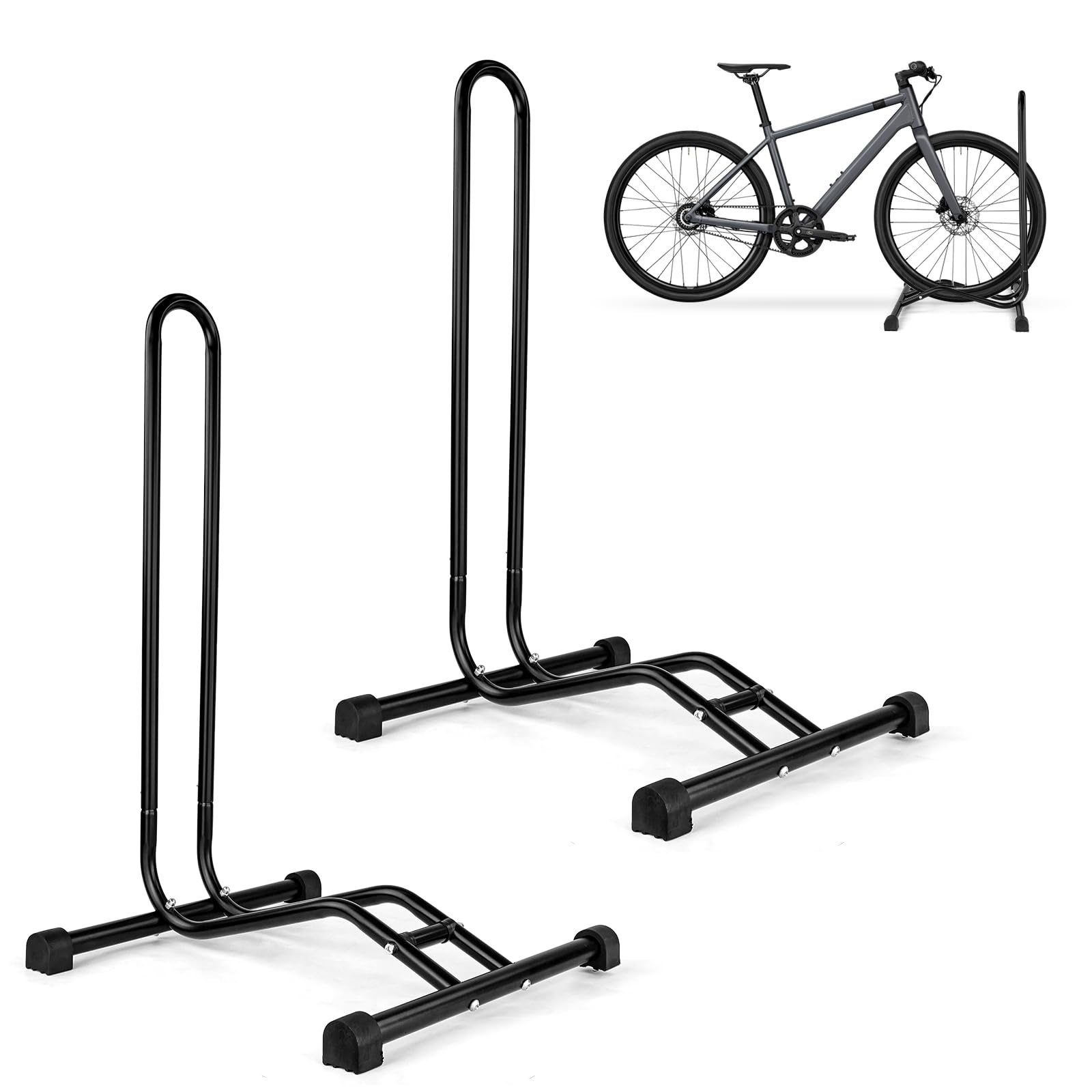 MEGHNA 2 supporti per bicicletta per pneumatici da 16-27,5 pollici, in acciaio al carbonio, robusti e stabili, salvaspazio, per biciclette con larghezza pneumatici fino a 6,5 cm