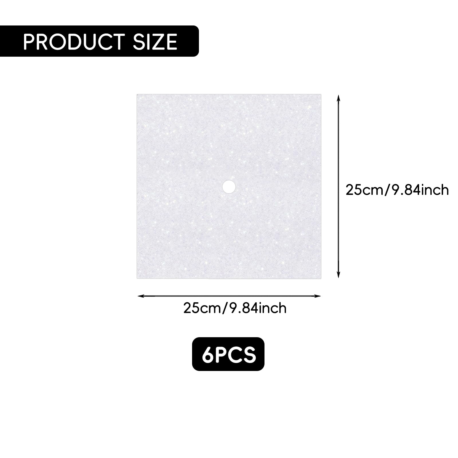 6 Sheets Graduation Cap Decoration Blank Grad Cap Topper Self-Adhesive Glitter Grad Hat Topper Cover Decor for 2026 DIY Graduation Cap Decoration, White — view 2