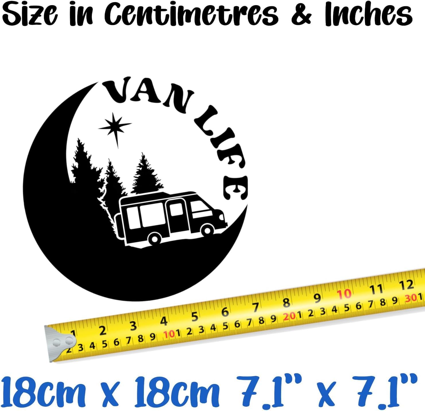 Van Life Adventure Travel Decal - Car Bumper Sticker - Van - Caravan - Motorhome - Campervan - Mirror - Laptop - Wall Decal (Black, Large) — view 2